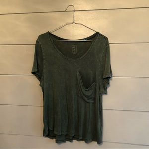 Acid Wash Green Pocket Tee